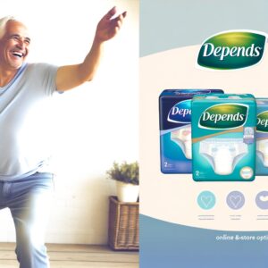 A collage showcasing the diverse range of Depends diapers available for both men and women, highlighting various styles like Depends Silhouette, Fit-Flex, and Real Fit, along with packaging examples from different retailers.