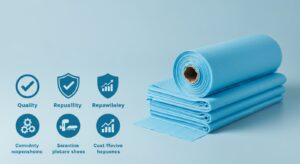 A diverse assortment of Favourite Fab's high-quality medical nonwoven sheets, including polypropylene, spunlace, SMS, and SMMS options, displayed in various colors and textures. The image highlights the range of options available for different medical applications, emphasizing their clean, sterile, and durable nature.